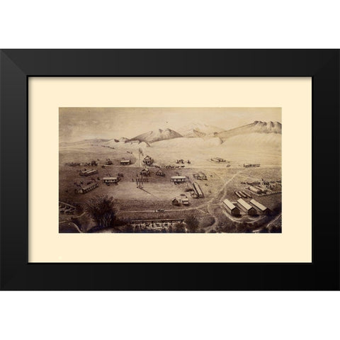 Fort Collins Colorado - Houghton 1865  Black Modern Wood Framed Art Print by Houghton