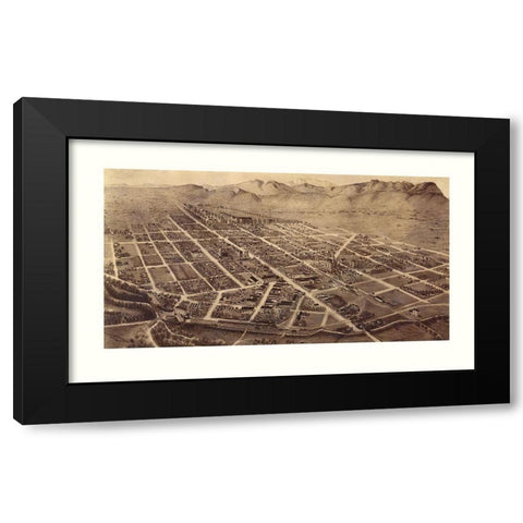 Fort Collins Colorado - Houghton 1899  Black Modern Wood Framed Art Print by Houghton