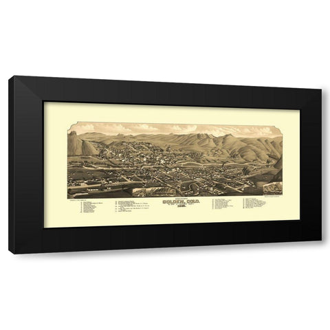 Golden Colorado - Stoner 1882 Black Modern Wood Framed Art Print with Double Matting by Stoner