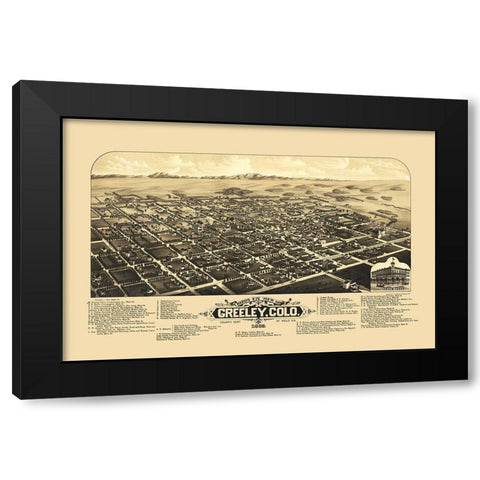 Greeley Colorado - Stoner 1882 Black Modern Wood Framed Art Print by Stoner