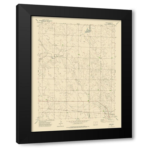 Hyde Colorado Quad - USGS 1972 Black Modern Wood Framed Art Print with Double Matting by USGS
