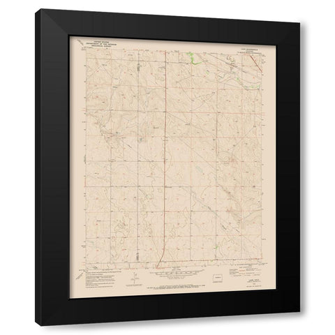 Lake Colorado Quad - USGS 1970 Black Modern Wood Framed Art Print with Double Matting by USGS