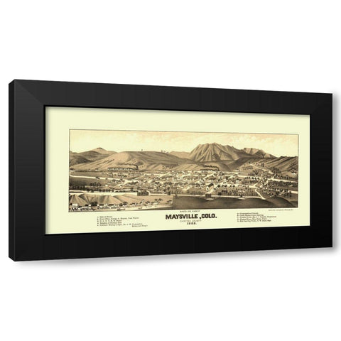 Maysville Colorado - Beck 1882 Black Modern Wood Framed Art Print with Double Matting by Beck