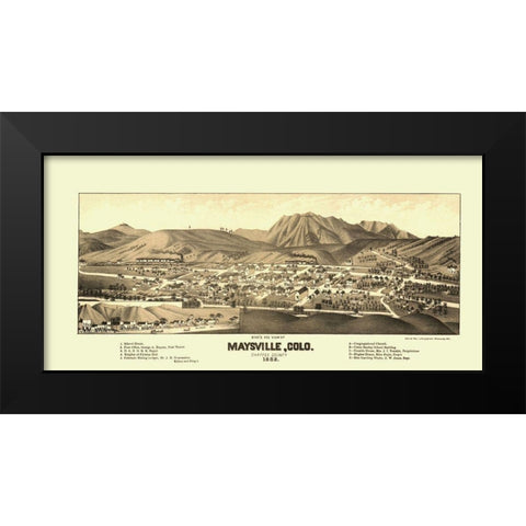 Maysville Colorado - Beck 1882 Black Modern Wood Framed Art Print by Beck