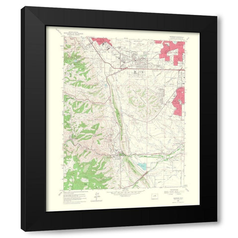 Morrison Colorado Quad - USGS 1967 Black Modern Wood Framed Art Print by USGS