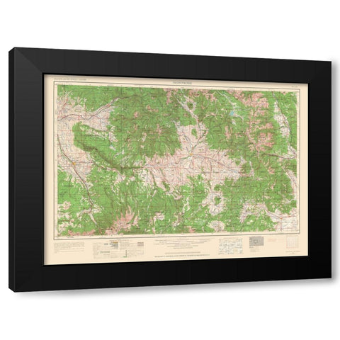 Montrose Colorado Quad - USGS 1962 Black Modern Wood Framed Art Print with Double Matting by USGS