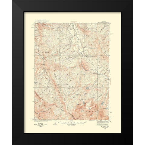 Mt Powell Colorado Quad - USGS 1933 Black Modern Wood Framed Art Print by USGS