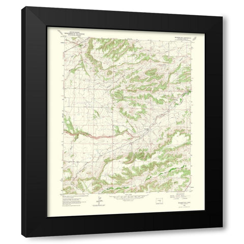 Muldoon Colorado Quad - USGS 1965 Black Modern Wood Framed Art Print by USGS
