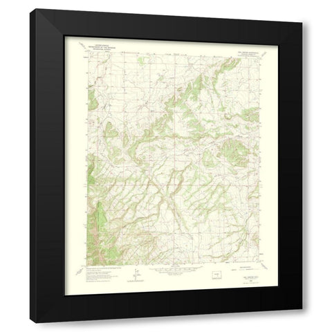 Owl Canyon Colorado Quad - USGS 1965 Black Modern Wood Framed Art Print with Double Matting by USGS