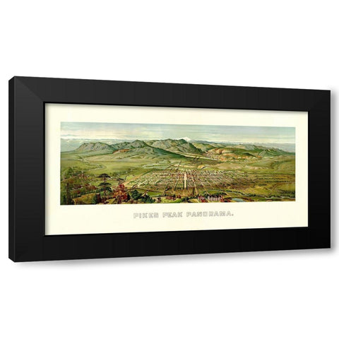 Pikes Peak From Colorado Springs Colorado - 1890 Black Modern Wood Framed Art Print by Unknown