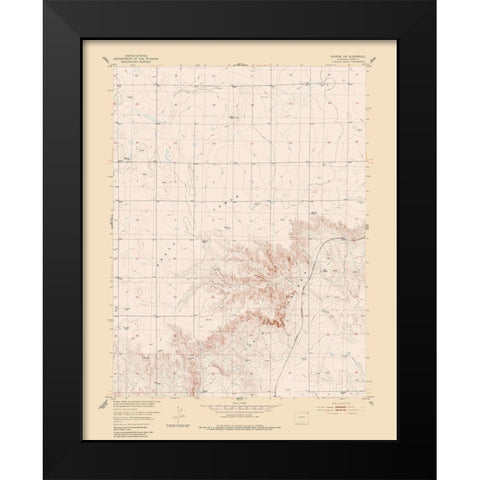 Padron NW Colorado Quad - USGS 1951 Black Modern Wood Framed Art Print by USGS