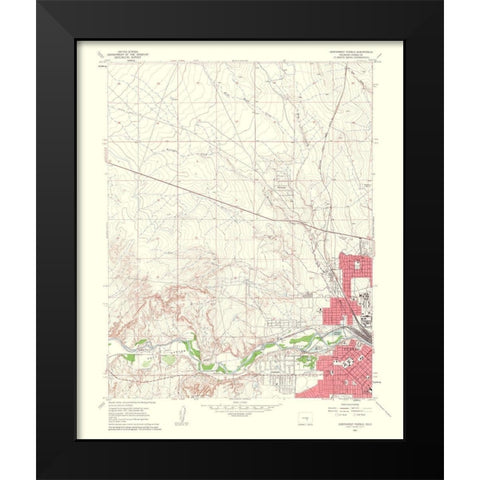Pueblo Northwest Colorado Quad - USGS 1962 Black Modern Wood Framed Art Print by USGS