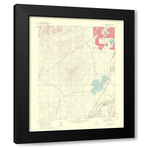 Southwest Pueblo Colorado Quad - USGS 1963 Black Modern Wood Framed Art Print with Double Matting by USGS