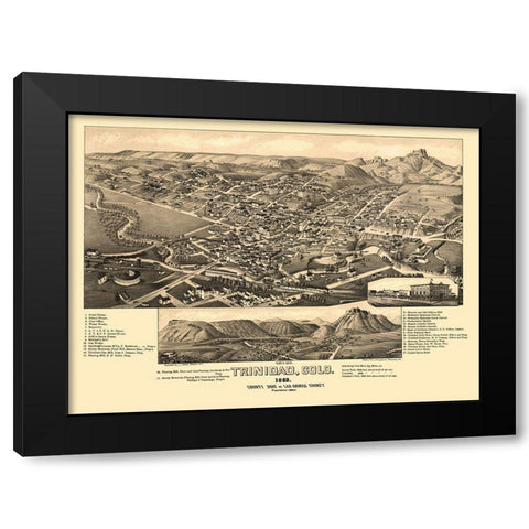 Trinidad Colorado - Stoner 1882 Black Modern Wood Framed Art Print with Double Matting by Stoner