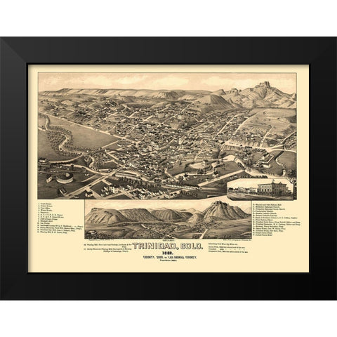 Trinidad Colorado - Stoner 1882 Black Modern Wood Framed Art Print by Stoner