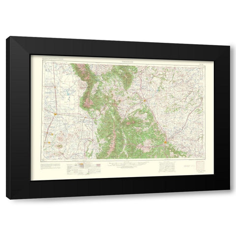 Trinidad Colorado Quad - USGS 1954 Black Modern Wood Framed Art Print with Double Matting by USGS