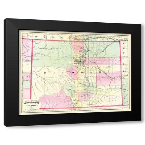 Colorado - Asher  1874 Black Modern Wood Framed Art Print with Double Matting by Asher