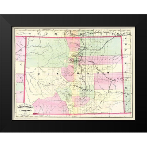 Colorado - Asher  1874 Black Modern Wood Framed Art Print by Asher