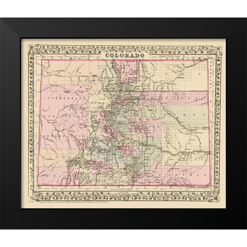 Colorado - Mitchell 1879 Black Modern Wood Framed Art Print by Mitchell