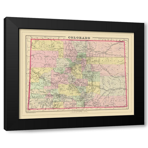 Colorado - Bradley 1887 Black Modern Wood Framed Art Print with Double Matting by Bradley