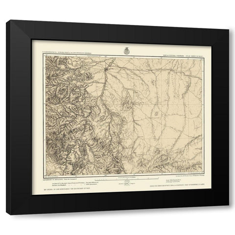 Colorado Central Colorado Sheet - US Army 1876 Black Modern Wood Framed Art Print with Double Matting by US Army
