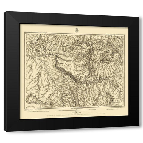 Colorado Southwest Colorado Sheet - US Army 1877 Black Modern Wood Framed Art Print with Double Matting by US Army