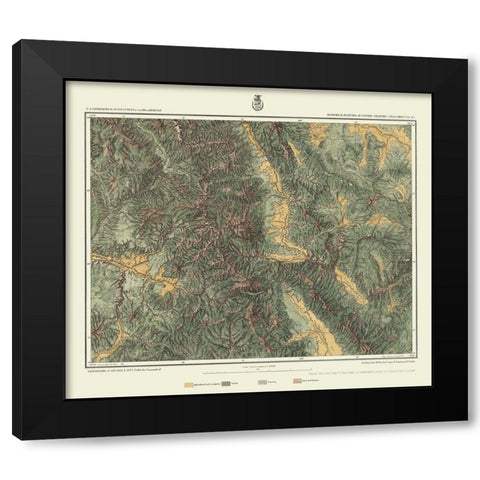 Central Colorado Economic Sheet - US Army 1879 Black Modern Wood Framed Art Print by US Army