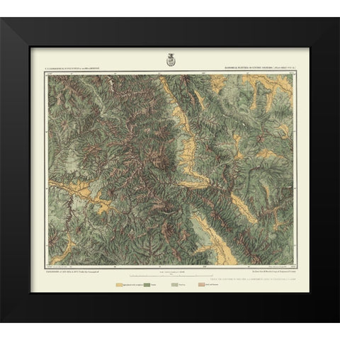 Central Colorado Economic Sheet - US Army 1879 Black Modern Wood Framed Art Print by US Army