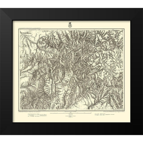 Colorado Southwest Colorado Sheet - US Army 1877 Black Modern Wood Framed Art Print by US Army