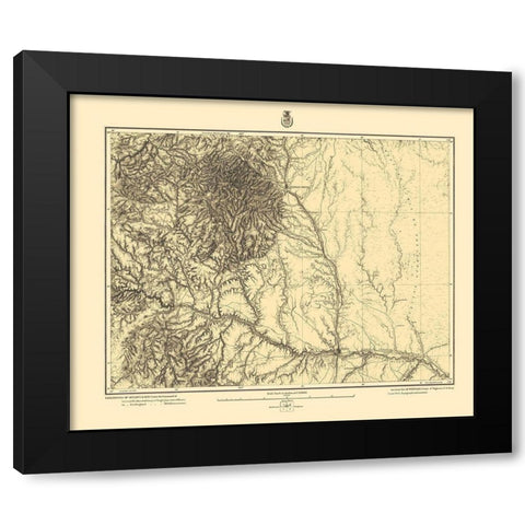 Colorado Central Colorado Sheet - US Army 1878 Black Modern Wood Framed Art Print with Double Matting by US Army