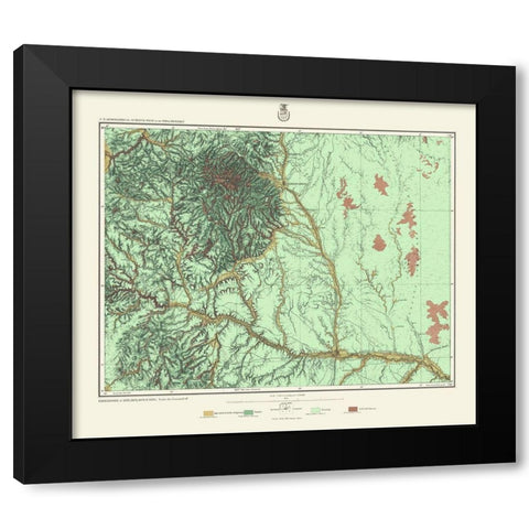 Central Colorado Land Classification Sheet Black Modern Wood Framed Art Print with Double Matting by US Army