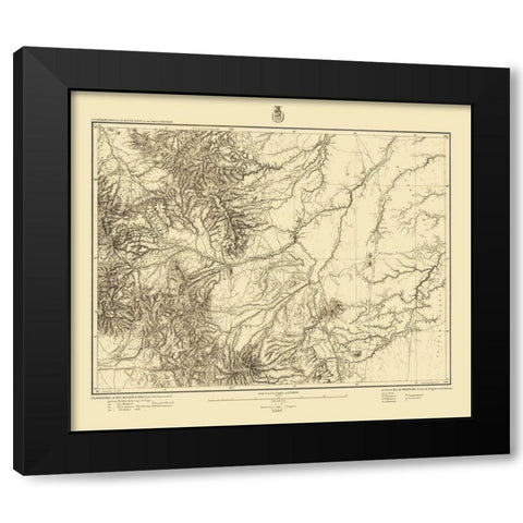 South Colorado Sheet - US Army 1878 Black Modern Wood Framed Art Print with Double Matting by US Army