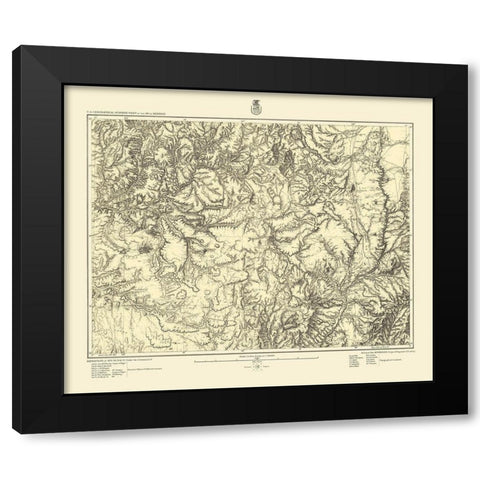Colorado New Mexico Sheet - US Army 1882 Black Modern Wood Framed Art Print with Double Matting by US Army