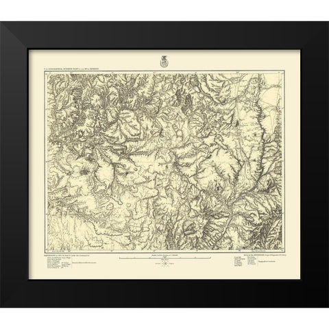 Colorado New Mexico Sheet - US Army 1882 Black Modern Wood Framed Art Print by US Army