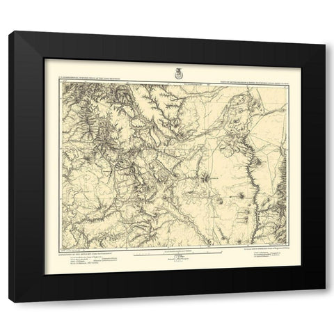 Colorado New Mexico Sheet - US Army 1878 Black Modern Wood Framed Art Print by US Army