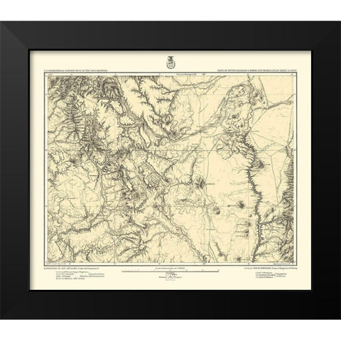 Colorado New Mexico Sheet - US Army 1878 Black Modern Wood Framed Art Print by US Army