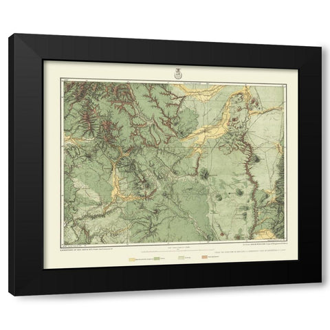 Colorado New Mexico Land Classification Sheet Black Modern Wood Framed Art Print by US Army