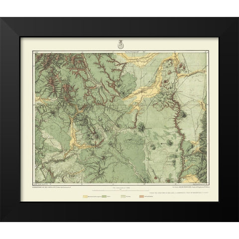 Colorado New Mexico Land Classification Sheet Black Modern Wood Framed Art Print by US Army