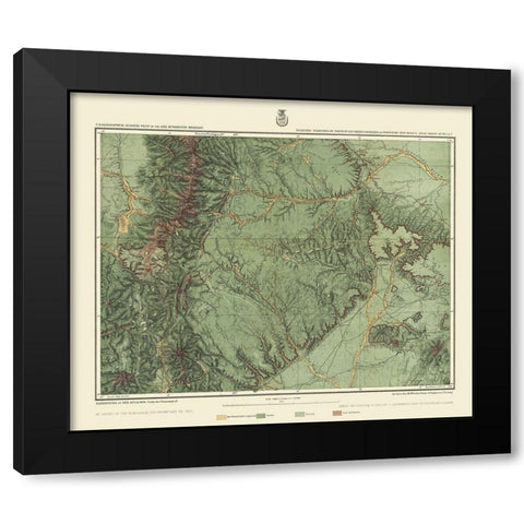 Colorado New Mexico Economic Sheet - US Army 1876 Black Modern Wood Framed Art Print by US Army