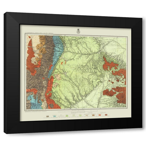 Colorado New Mexico Land Classification Sheet Black Modern Wood Framed Art Print by US Army