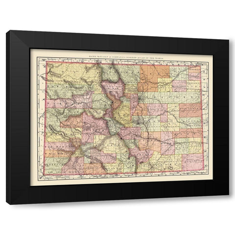 Colorado - Rand McNally 1897 Black Modern Wood Framed Art Print by Rand McNally