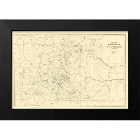 Colorado Triangulation - Gardner 1881 Black Modern Wood Framed Art Print by Gardner
