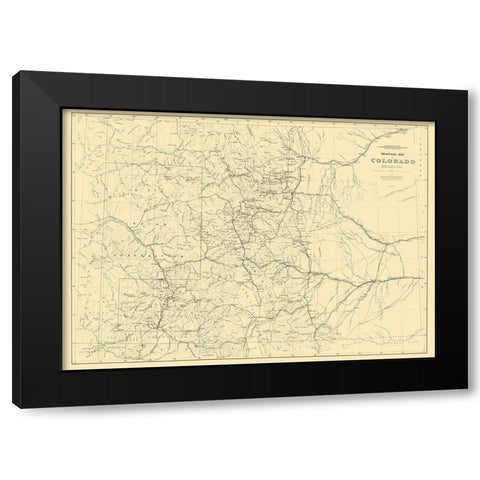 Colorado Drainage - Hayden 1881 Black Modern Wood Framed Art Print by Hayden