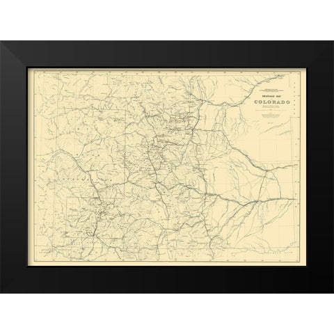 Colorado Drainage - Hayden 1881 Black Modern Wood Framed Art Print by Hayden