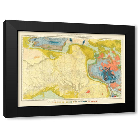 Northwest Colorado Utah Economic - USGS 1881 Black Modern Wood Framed Art Print with Double Matting by USGS
