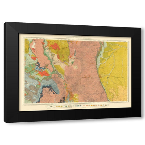 North Central Colorado Economic - USGS 1881 Black Modern Wood Framed Art Print with Double Matting by USGS