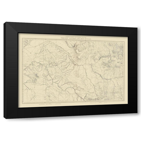 Western Colorado Utah - USGS 1881 Black Modern Wood Framed Art Print with Double Matting by USGS