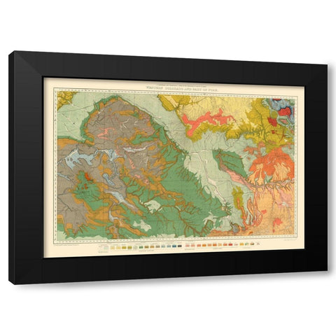 Western Colorado Utah Economic - USGS 1881 Black Modern Wood Framed Art Print by USGS