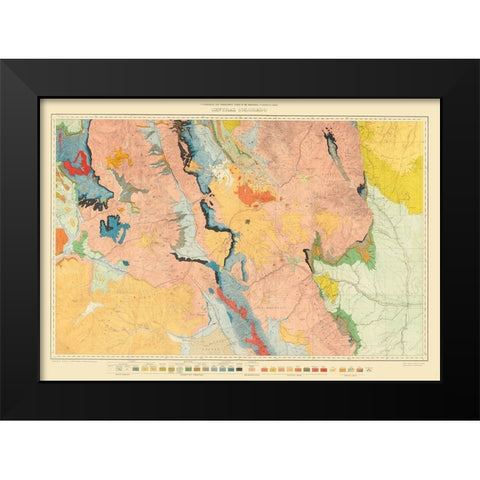 Central Colorado Sheet - USGS 1881 Black Modern Wood Framed Art Print by USGS