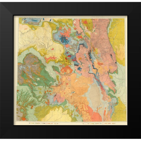 North Western Colorado Utah Economic Sheet Black Modern Wood Framed Art Print by USGS